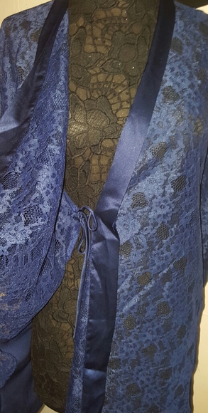 Victoria Secret Vintage Royal Blue Lingerie Robe - Picture 2 of 6